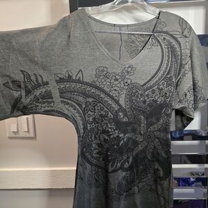 Gray Paisley Women's Top